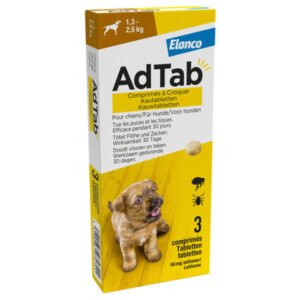 Elanco Ad Tab kauwtabletten anti vlooien en tekenmiddel 1.2-2.5kg hond